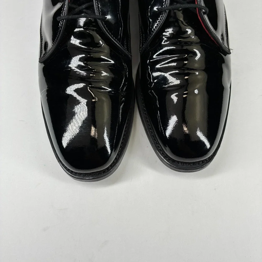Allen Edmonds Spencer Men's US 9.5A Black Patent Leather Tuxedo Derby Dress Shoe